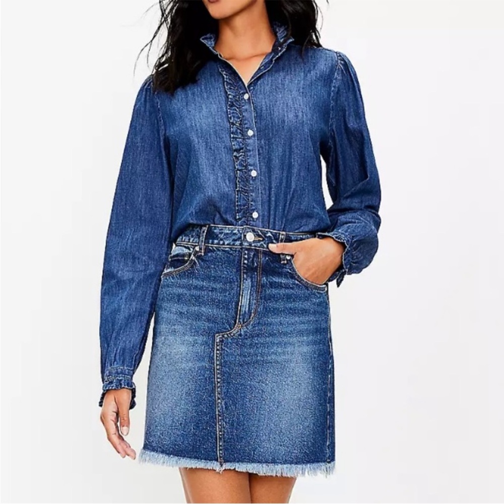 LOFT Denim Mini Skirt